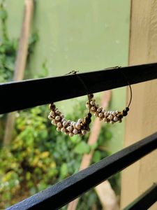 Pearl Beaded Hoop Earrings