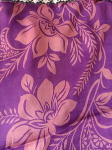 Elegant Purple Floral Fabric Sari