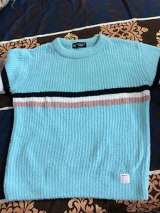 Cute Striped Sleeve Pullover Sweater