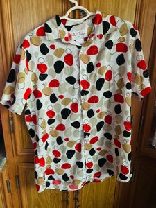 Retro Patterned Short Sleeve Shirt