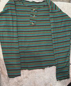 Striped Button-Up Top