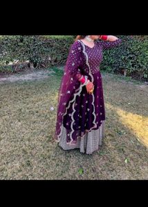 Purple Double Shaded Lehnge