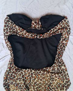 Y2k Leopard Backless Bodysuit