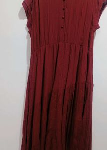 Maroon Casual Flairy Dress