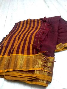 Maroon &amp; Gold Sari