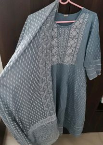 Cotton  Gaun With Dupatta
