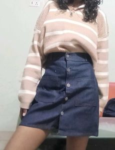 Striped Half-Zip Pullover