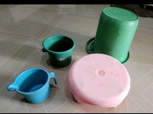 bucket 🪣 &amp; mug &amp; bath stand set