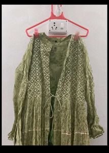 Green Embroidered Gown