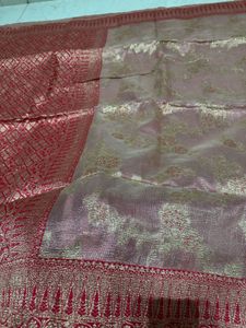 Onion Pink Tissue Saree