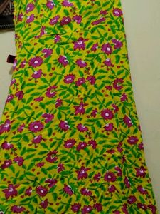 Floral Print Dress For Women Yellow Pink