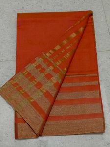 Elegant Orange Silk Saree