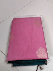 Elegant Pink &amp; Silver Saree