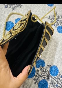 Elegant Embellished Clutch With Belt