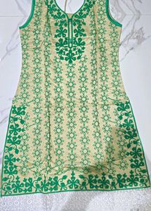 Thread Embroidery Cotton Daily Wear Kurti