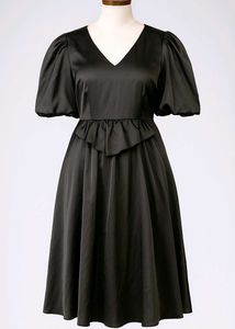 Elegant Black Silk Midi Dress