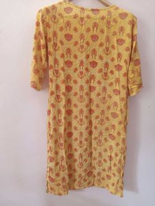 Yellow Printed Kurta