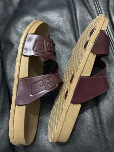 Burgundy Strappy Flats