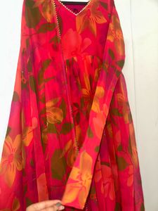 Floral Anarkali Long Gown With Dupatta