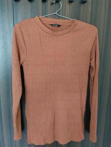Orange Brown Full Sleeves Top