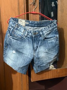 Distressed Denim Shorts