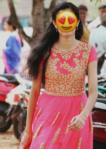 Peach & Gold Embellished Dress