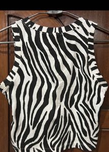 ZARA Zebra Print Crop Top