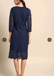 Athena Elegant Navy Lace Midi Dress
