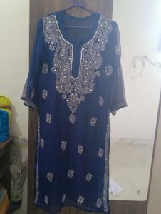 A blue Chikankari kurti.😍