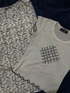 2 Black & White Tops Combo 🤍🖤🩶