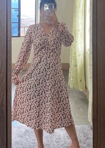 Floral Long Sleeve Midi Dress