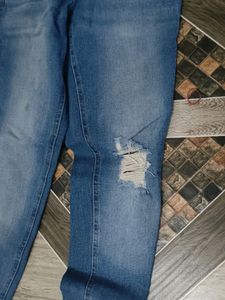 Blue Washed Ripped Skinny Jeans