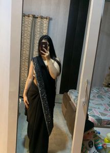Beautiful Black Party Saree♠️🖤🎀