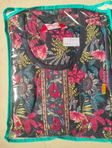 Navy Blue Kurthi Set Cotton Mixed