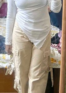 White Asymmetrical Long Sleeve Top