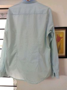 MENS Chineese Collor Ky Blue Shirt