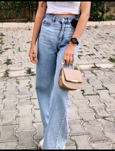 H&M Blue Wide Leg Jeans