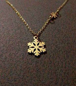 Gold Snowflake Pendant Necklace