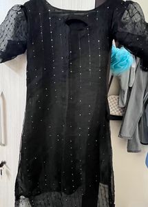 Sparkle Sheer Black Tunic