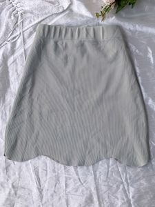 Mint Ribbed Mini Skirt