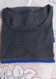 Gray and Blue Trimmed T-Shirt