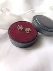 Pure Silver Clover Stud Earrings
