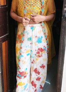 Plazzo Blouse With Shurg Orignal Mirror Work
