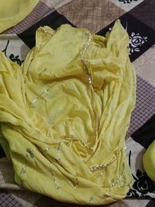 Yellow Embellished Salwar Kameez Set
