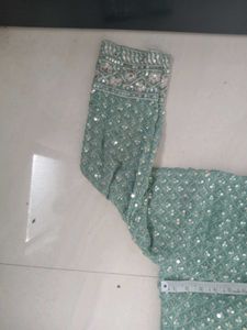 Sea Green Sequined Kurta Set