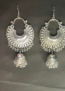 Silver Jhumka Earrings