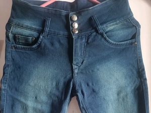 High-Waisted Denim Jeans