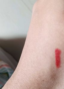 Rosy gold red lipstick