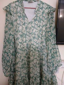 Flower Print Short Mini Dress