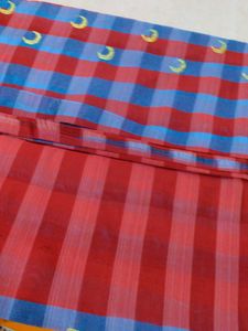 Checkered Embroidered Saree